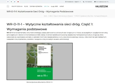 Inżynier pracujący nad nową bazą wiedzy WR-D. Na ekranie widać logo Wytycznych Rekomendowanych Drogowych.
