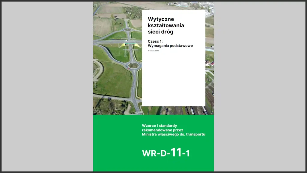 Strona tytułowa dokumentu WR-D-11-1 – Wytyczne kształtowania sieci dróg. Część 1: Wymagania podstawowe.