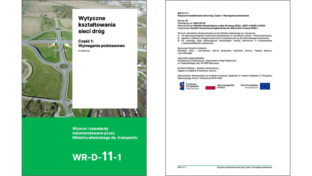 WR-D-11-1 – wytyczne kształtowania sieci dróg, część 1: wymagania podstawowe, strona tytułowa dokumentu